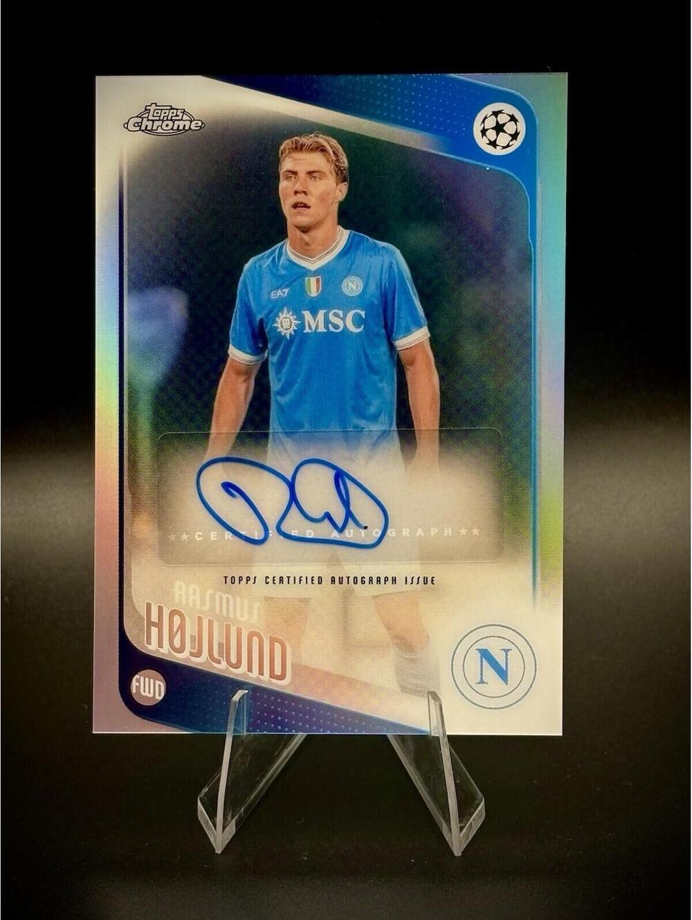 25-26 Topps Chrome UCC Refractor Auto Rasmus Hojlund Napoli
